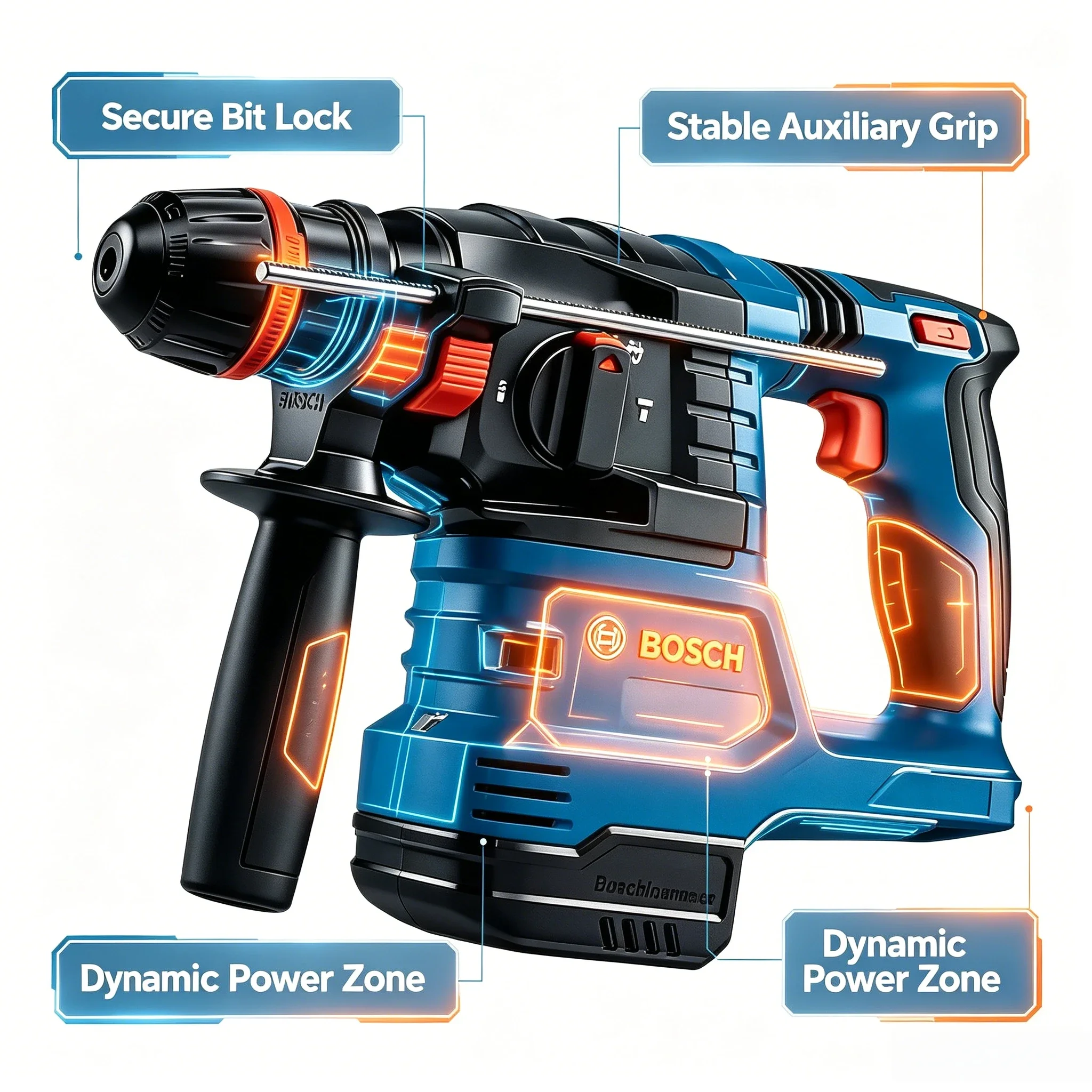 Power Tools Router - Bosch GBH 18V-22X Professional Rotary Hammer