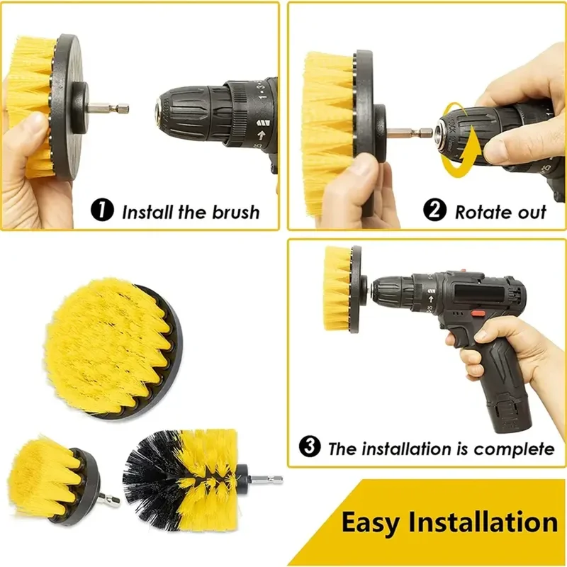 3 Pcs/Set Power Drill Brush Se - đánh giá và giá Power Tools Kit Set